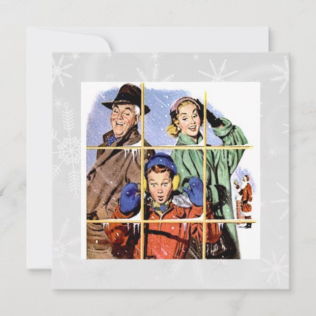 Cartes Pour Fêtes Annuelles Retro 1950s fenêtre de Noël (Devant)