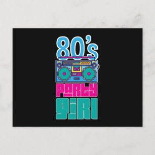 Cartes Pour Fêtes Annuelles Retro 80's Party Girl Awesome femmes coloré