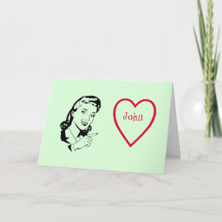 Cartes Pour Fêtes Annuelles Rétro amour de Saint-Valentin personnalisable