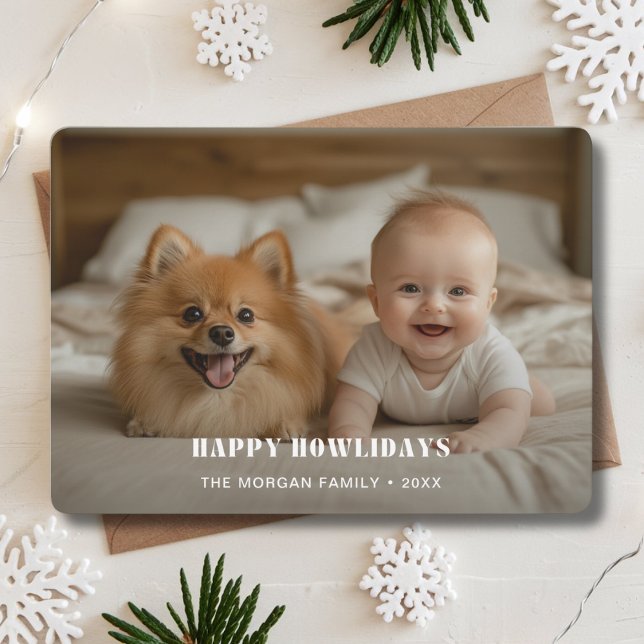 Cartes Pour Fêtes Annuelles Retro Animal de compagnie Happy Howlidays Chien Ph (Créateur téléchargé)