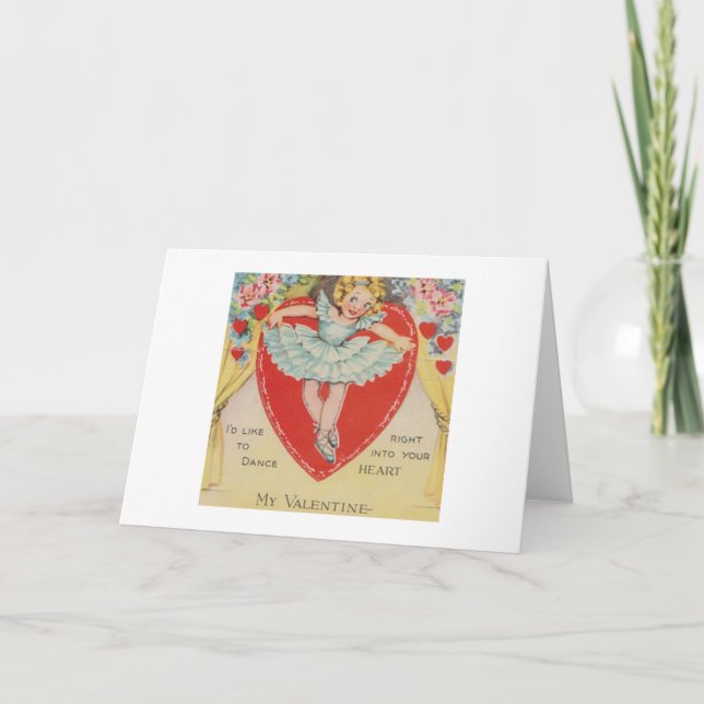 Cartes Pour Fêtes Annuelles Retro Ballerina Valentin (Devant)