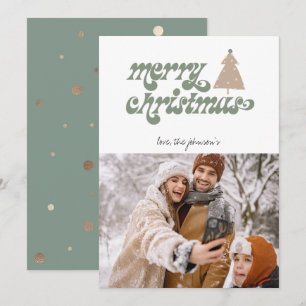 Cartes Pour Fêtes Annuelles Retro Boho Merry Christmas Photo Holiday Card