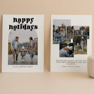 Cartes Pour Fêtes Annuelles Retro Bold Typographie Arche de Noël Photo