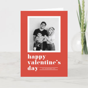 Cartes Pour Fêtes Annuelles Retro Bold Typographie Rouge Photo Saint Valentin