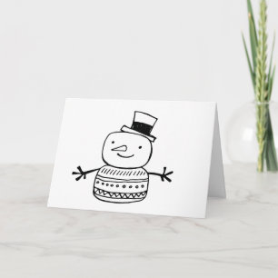 Cartes Pour Fêtes Annuelles Retro bonhomme de neige joyeux tout heureux toujou