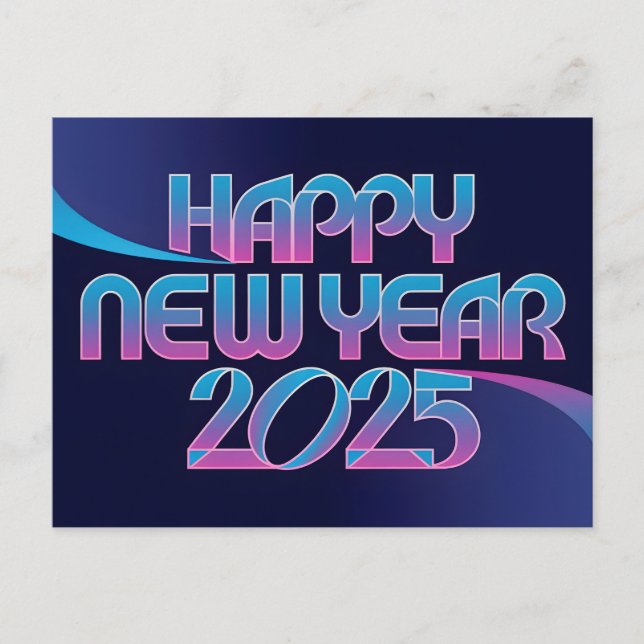 Cartes Pour Fêtes Annuelles Retro Bonne année 2025 (Devant)