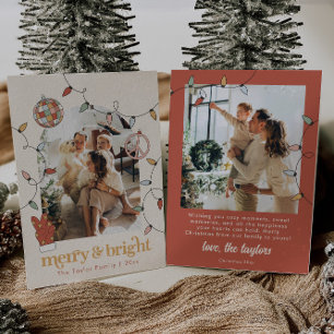 Cartes Pour Fêtes Annuelles Retro Christmas Photo Famille de Noël