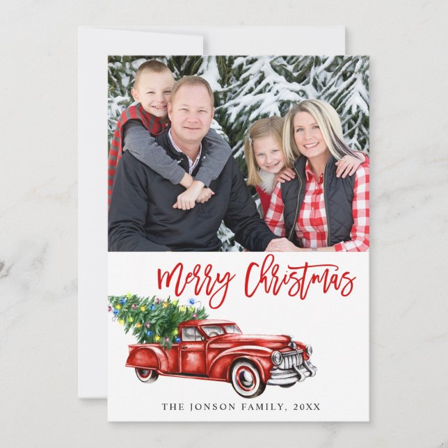 Cartes Pour Fêtes Annuelles Retro classique Camion de Noël - accueil (Devant)
