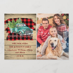 Cartes Pour Fêtes Annuelles Retro classique Camion de Noël Rustique Salutation