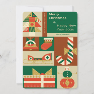 Cartes Pour Fêtes Annuelles Retro Geometric Christmas Greeting Card – Festive.
