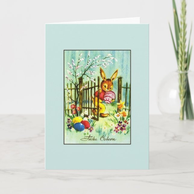 Cartes Pour Fêtes Annuelles Retro German Easter Card. Joyeuses Pâques ! (Devant)