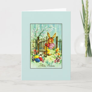 Cartes Pour Fêtes Annuelles Retro German Easter Card.  Joyeuses Pâques !