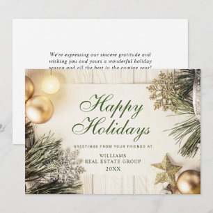 Cartes Pour Fêtes Annuelles Retro Golden Christmas Ornament Salutation d'entre