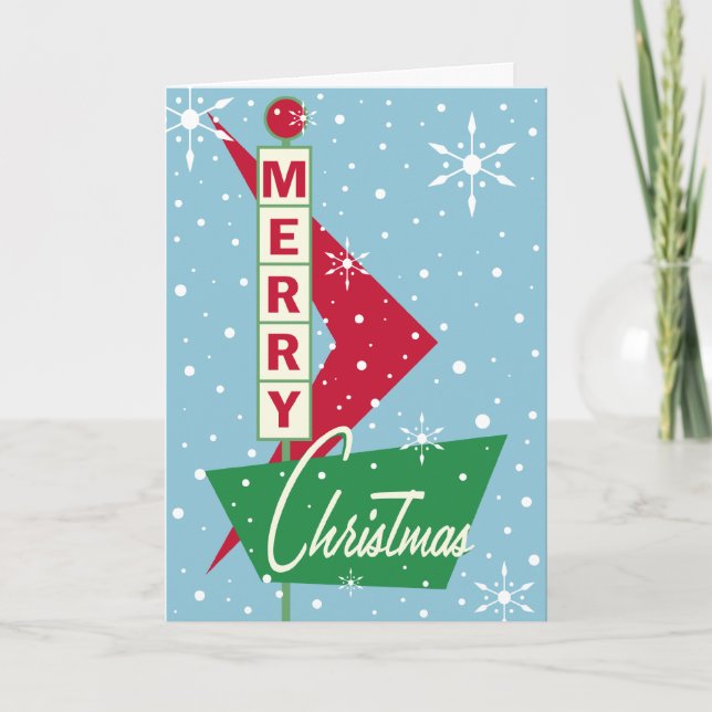 Cartes Pour Fêtes Annuelles Retro Googie Merry Christmas Card (Devant)