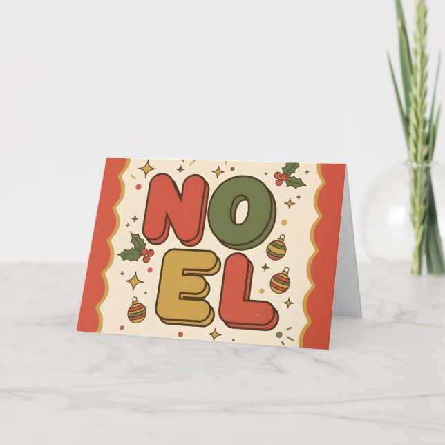 Cartes Pour Fêtes Annuelles Retro Groovy Noel Merry Christmas (Devant)