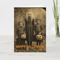 Retro Halloween enfants déplaisants avec citrouill