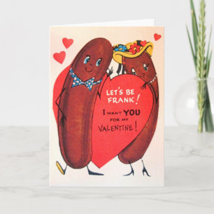 Cartes Pour Fêtes Annuelles Rétro hot-dog vintage Valentine