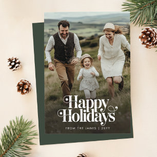 Cartes Pour Fêtes Annuelles Retro Joyeuses Fêtes de Noël Photo Vertical