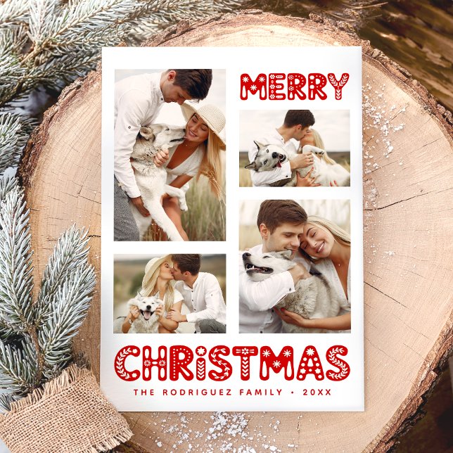Cartes Pour Fêtes Annuelles Retro Joyeux Noël Photo (Créateur téléchargé)