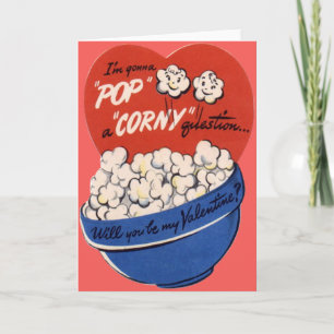 Cartes Pour Fêtes Annuelles Rétro maïs éclaté vintage Valentine