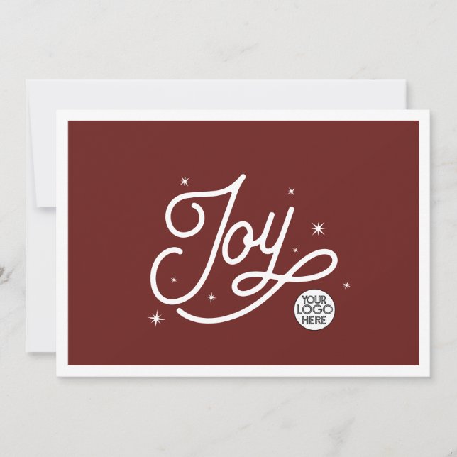 Cartes Pour Fêtes Annuelles Retro moderne Joie Noël Entreprise Logo d'entrepri (Devant)