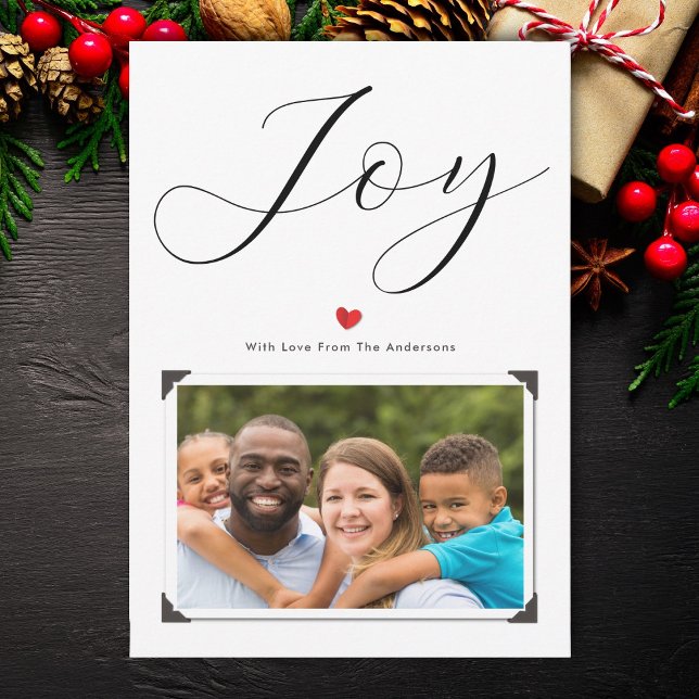 Cartes Pour Fêtes Annuelles Retro moderne Noël Joie Photo de famille (Créateur téléchargé)