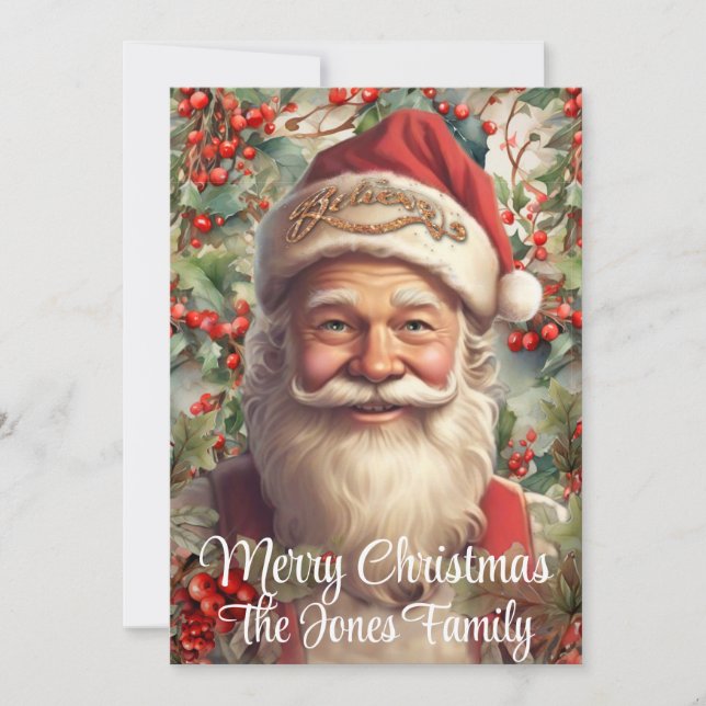 Cartes Pour Fêtes Annuelles Retro NoëlPère Noël  (Devant)