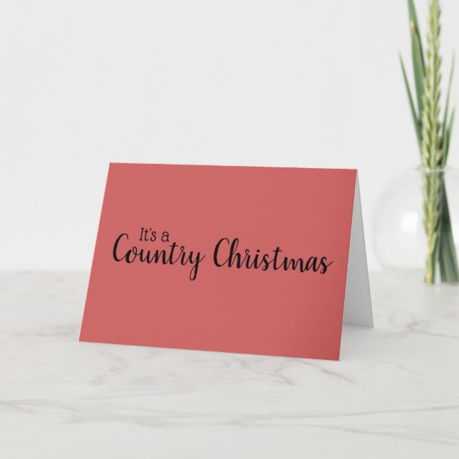 Cartes Pour Fêtes Annuelles Retro Pays Noël Agritourisme Style Rouge (Devant)