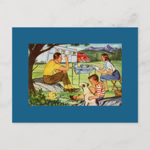 Cartes Pour Fêtes Annuelles Rétro PC vintage de remorque de vacances en