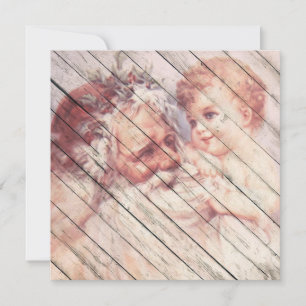 Cartes Pour Fêtes Annuelles Retro   Père Noël Vintage avec enfant