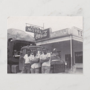 Cartes Pour Fêtes Annuelles Retro Pit Bar-b-signal Camion Driver Cafe Motel