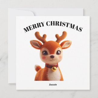 Cartes Pour Fêtes Annuelles Retro Plush Reindeer Christmas Art