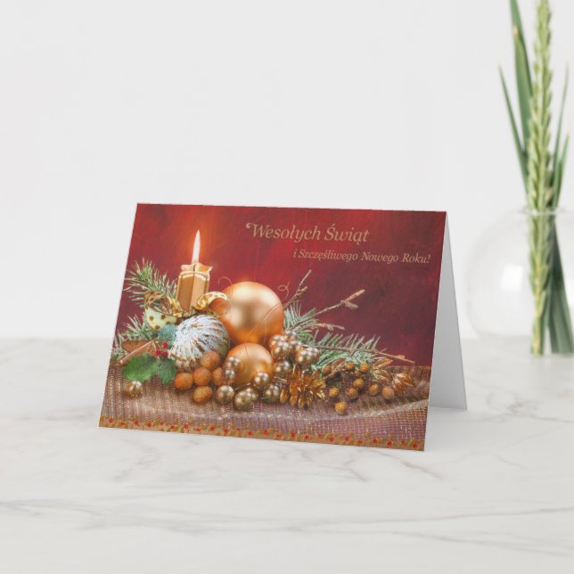 Cartes Pour Fêtes Annuelles Rétro Polish Christmas and New Year Card (Devant)