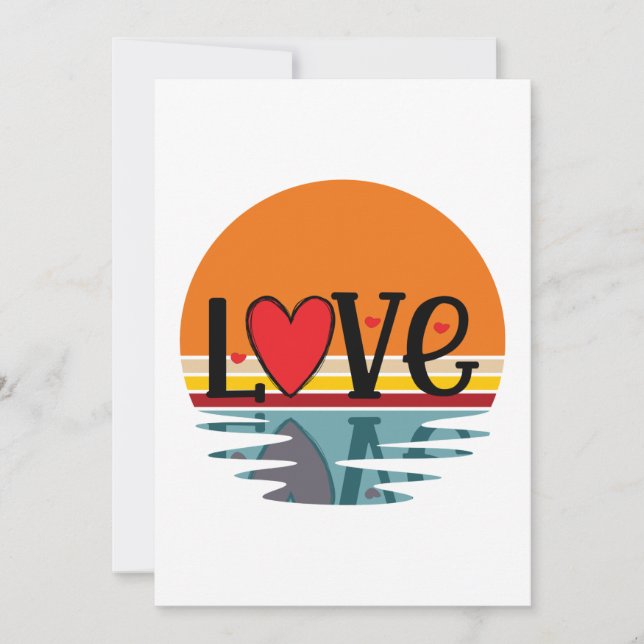 Cartes Pour Fêtes Annuelles Rétro Réflexion d'amour (Devant)
