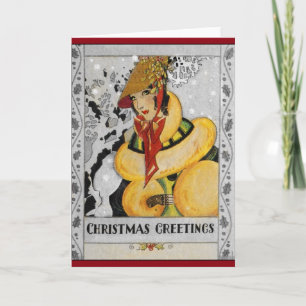 Cartes Pour Fêtes Annuelles Rétro salutation de Noël d'aileron