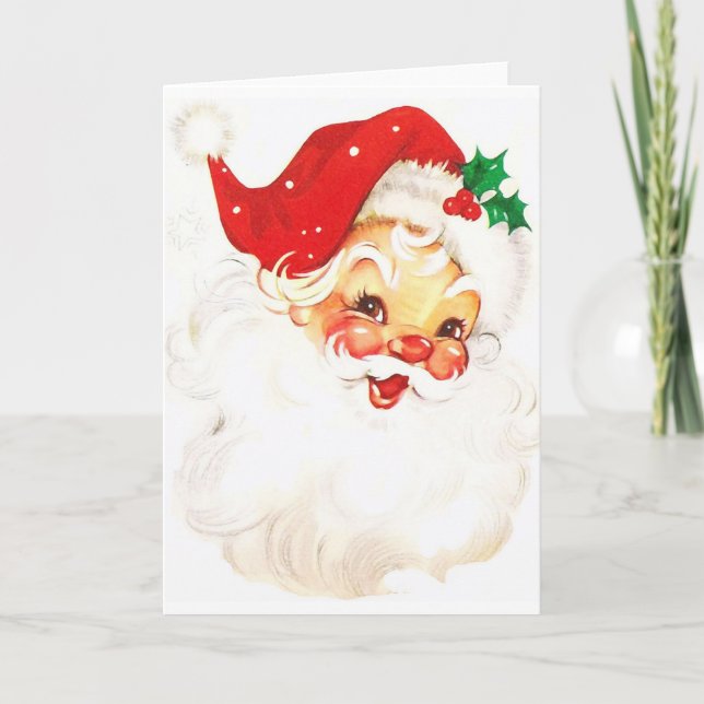 Cartes Pour Fêtes Annuelles Rétro Santa Christmas Greetings (Devant)