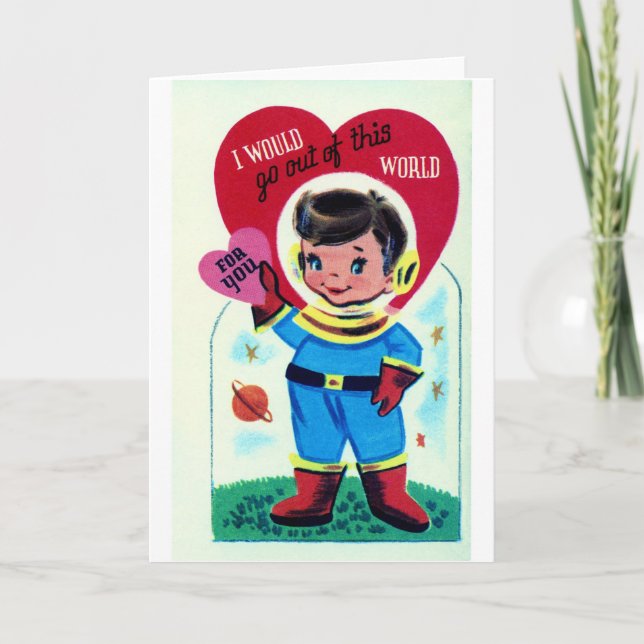 Cartes Pour Fêtes Annuelles Retro Space Valentine (Devant)