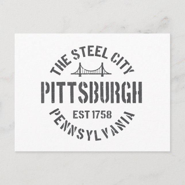 Cartes Pour Fêtes Annuelles Retro Steel City Pittsburgh Pennsylvania Yinz vint (Devant)