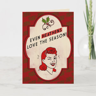 Cartes Pour Fêtes Annuelles Retro-style Heathen Holiday Card