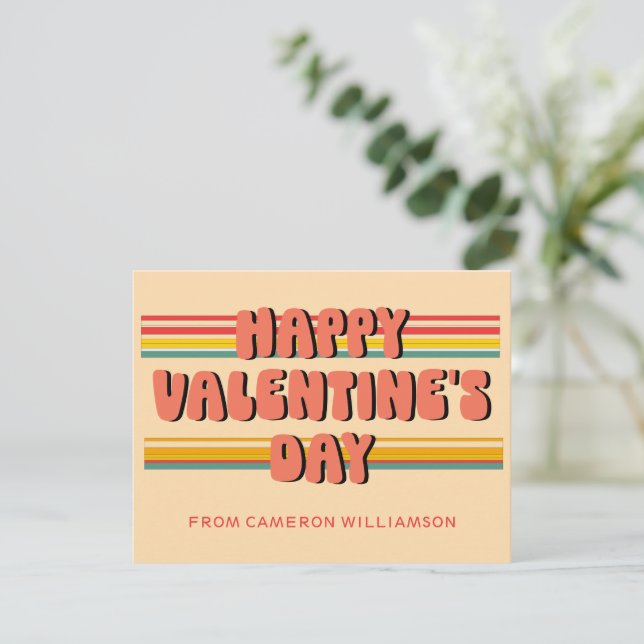 Cartes Pour Fêtes Annuelles Retro Super School Valentine's Day Personnalisé (Debout devant)