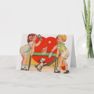 Cartes Pour Fêtes Annuelles Retro Table Tennis Valentine's Day