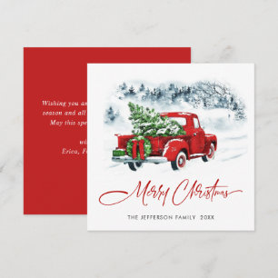 Cartes Pour Fêtes Annuelles Rétro Vintage Camion de la ferme rouge voeux de No