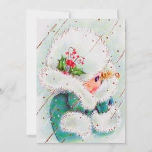 Cartes Pour Fêtes Annuelles retro vintage Christmas lady ajouter un message