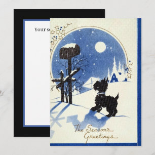 Cartes Pour Fêtes Annuelles retro vintage Christmas scotty dog
