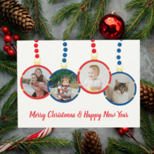 Cartes Pour Fêtes Annuelles Retro Vintage de Noël ornements photo