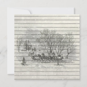 Cartes Pour Fêtes Annuelles Retro   Vintage noir blanc paysage hiver