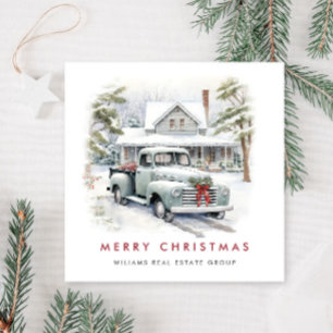 Cartes Pour Fêtes Annuelles Retro Vintage Sage Farm Truck Christmas Corporate
