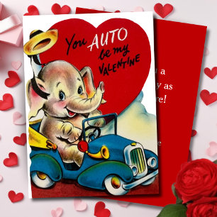 Cartes Pour Fêtes Annuelles Retro Vintage Vous Auto Soyez Mon Valentin Personn