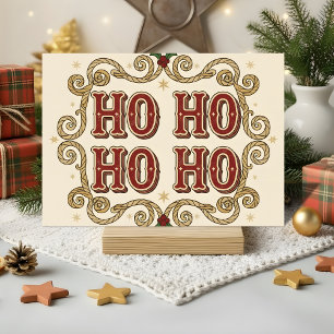 Cartes Pour Fêtes Annuelles Retro Western Ho Ho Ho Noël