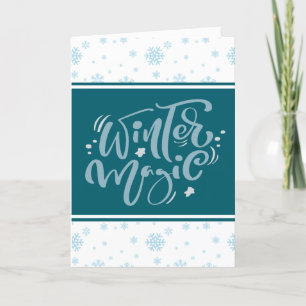 Cartes Pour Fêtes Annuelles Retro Winter Magic Snowflake Noël Salutation